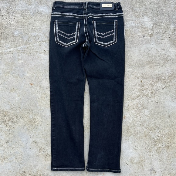 Y2K Ace Of Diamond White Stitched Jeans - Picture 2 of 5